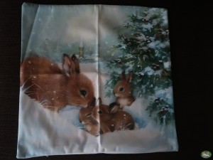Bunnyflop Konijnen Webshop Kussenhoes Winter Bunnies (45.72x45.72cm)
